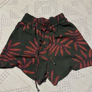 Forest green, with pink& orange print